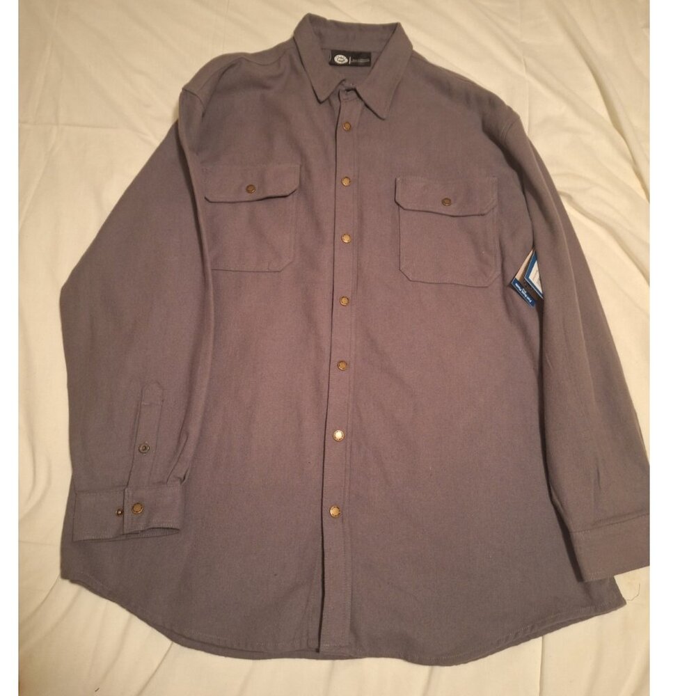 Polar King  2XLT Gray Flannel  Snap Button Soft Work, Chore, Casual Shirt